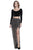 Shail K - 12169 Two Piece Velvet Embellished Tulle Sheath Dress in Black and Gold
