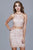 Shail K - 12171 Two Piece Embellished Halter Sheath Dress in Pink