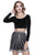 Shail K - 12172 Velvet Two Piece Bedazzled Sheath Dress in Black
