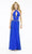 La Femme - 12172 Seductive Jewel Keyhole Neckline Evening Dress In Blue