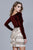 Shail K - 12174 Embellished Two Piece Long Sleeve Dress in Pink and Gold