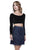 Shail K - 12176 Two Piece Embellished Sheath Cocktail Dress in Blue and Black