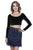 Shail K - 12176 Two Piece Embellished Sheath Cocktail Dress in Blue and Black