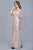 Shail K - 12178 Sequined V-neck Tulle Sheath Dress in Pink