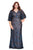 Shail K - 12178 Sequined V-neck Tulle Sheath Dress in Blue