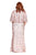 Shail K - 12178 Sequined V-neck Tulle Sheath Dress in Pink