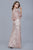 Shail K - 12178W Embellished Trumpet Sleeve V-neck Sheath Dress