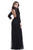 Shail K - 12179 Fully Embellished High Neck Sheath Gown in Black