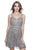 Shail K - 12180 Sequined V-neck Tulle A-line Dress in Silver