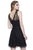 Shail K - 12181 Bedazzled Illusion Scoop Tulle A-line Dress in Black