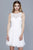 Shail K - 12181 Bedazzled Illusion Scoop Tulle A-line Dress in White