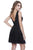 Shail K - 12182 Sleeveless V-Neckline Sequin Spangled Cocktail Dress in Black and Silver