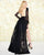 Mac Duggal Black White Red - 12183R Embellished Lace High Low Dress In Black