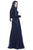 Shail K - 12185 Embellished Trumpet Dress With Hijab in Blue