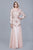 Shail K - 12185 Embellished Trumpet Dress With Hijab in Pink