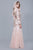 Shail K - 12185 Embellished Trumpet Dress With Hijab in Pink