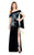 Mac Duggal Black White Red - 12186R Jeweled Asymmetric Velvet Dress in Green