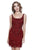 Shail K - 12188 Sleeveless Bead Textured Tulle Cocktail Dress in Red