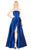 Mac Duggal Flash - 12194L Strapless Ruched High Slit Taffeta Gown