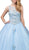 Dancing Queen - 1220 Embellished Illusion Bateau Quinceanera Ballgown In Blue