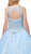 Dancing Queen - 1220 Embellished Illusion Bateau Quinceanera Ballgown In Blue