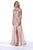 Shail K - 12202 Off Shoulder Sequin Embellished High Slit Prom Dress In Pink