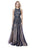 Shail K - 12205 Sequined Halter Tulle A-line Dress In Blue