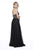 Shail K - 12208 Embellished Halter V-neck Tulle A-line Dress In Black