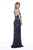 Shail K - 12209 Bedazzled High Halter Tulle Sheath Dress In Blue