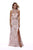 Shail K - 12209 Bedazzled High Halter Tulle Sheath Dress In Pink
