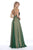 Shail K - 12211 Sequined V-neck Tulle A-line Dress In Green