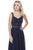 Shail K - 12213 Embellished V-neck Tulle A-line Dress In Blue