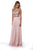 Shail K - 12213 Embellished V-neck Tulle A-line Dress In Pink