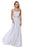Shail K - 12213 Embellished V-neck Tulle A-line Dress In White