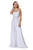 Shail K - 12213 Embellished V-neck Tulle A-line Dress In White