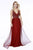 Shail K - 12216 Geometric Beaded Sheer Overskirt Gown In Red