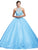 Dancing Queen - 1222 Jewel Adorned Illusion Halter Ballgown In Blue