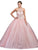 Dancing Queen - 1222 Jewel Adorned Illusion Halter Ballgown In Pink