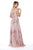 Shail K - 12220 Plunging V-Neck Sequin Embellished A-Line Gown In Pink