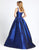 Mac Duggal Evening - 12225D Sleeveless Ballgown With High slit In Blue