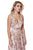 Shail K - 12227 Sequin Embellished Plunging Back Long Gown In Pink
