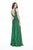 Shail K - 12227 Sequin Embellished Plunging Back Long Gown In Green