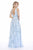 Shail K - 12227 Sequin Embellished Plunging Back Long Gown In Blue