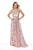 Shail K - 12227 Sequin Embellished Plunging Back Long Gown In Pink