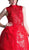 Cinderella Divine - 12228 Beaded High Neck High Low Dress In Red