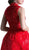 Cinderella Divine - 12228 Beaded High Neck High Low Dress In Red