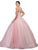Dancing Queen - 1222 Jewel Adorned Illusion Halter Ballgown In Pink