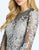 Mac Duggal Evening - 12233D Long Sleeve Floral Embroidered Gown In Silver