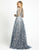 Mac Duggal Evening - 12233D Long Sleeve Floral Embroidered Gown In Silver