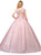 Dancing Queen - 1223 Cap Sleeve Beaded Applique Ballgown In Pink